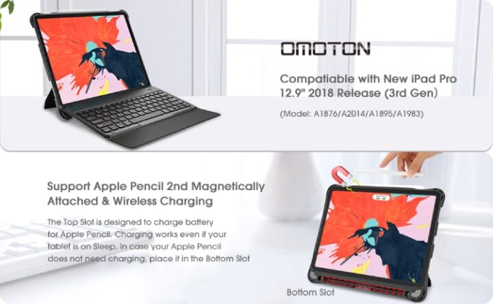 OMOTON  for iPad Pro 12.9 2018 Keyboard Case