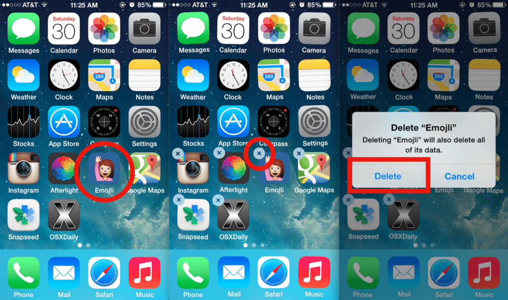 delete apps in iPhone 