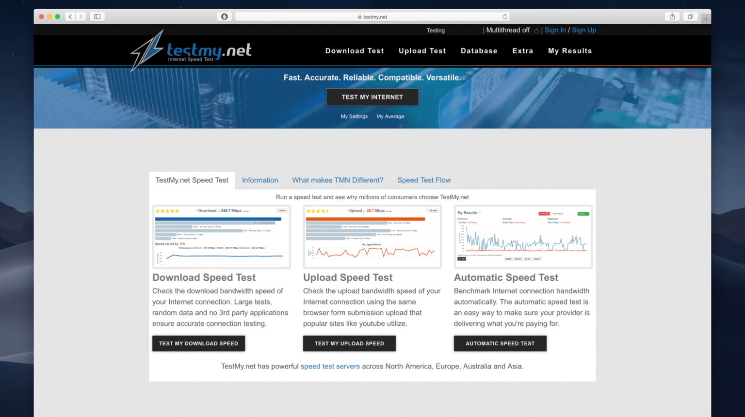 Net testing. Bandwidth Speed.