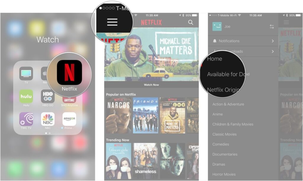 download a movie or TV episode on Netflix