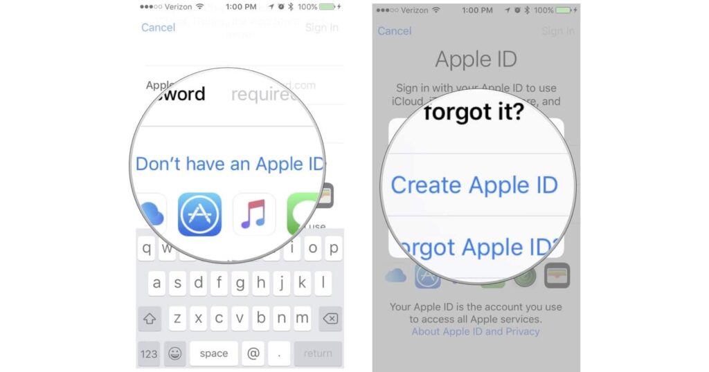 Create Apple id