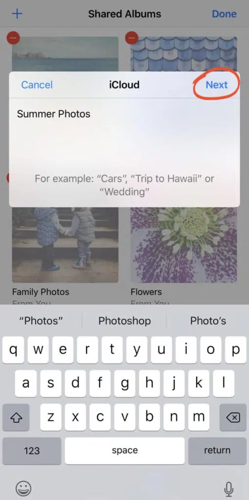 Create A Shared Album on iCloud Family Sharing