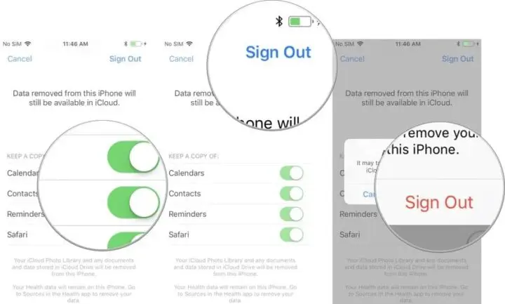 sign out