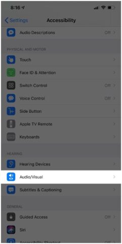 Audio visual settings troubleshoot Flashlight 