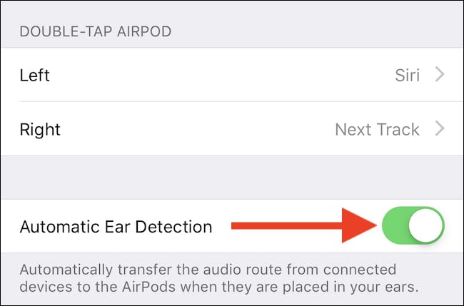 Toggle Ear detection