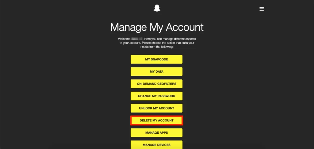 permanently delete snapchat/deactivate snapchat account
