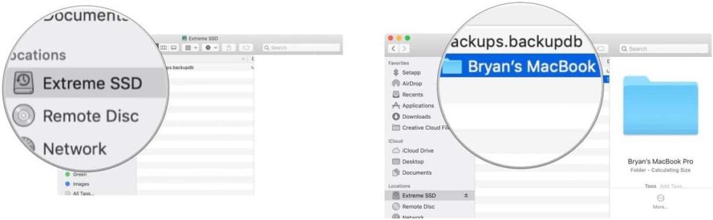 View Time Machine backups from another Mac