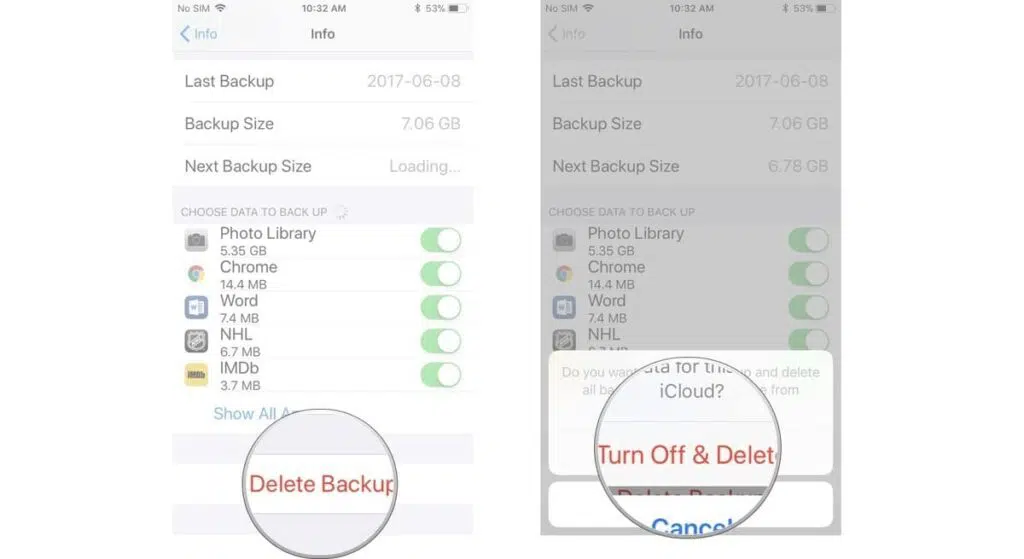 delete iCloud backups on your iPhone or iPad