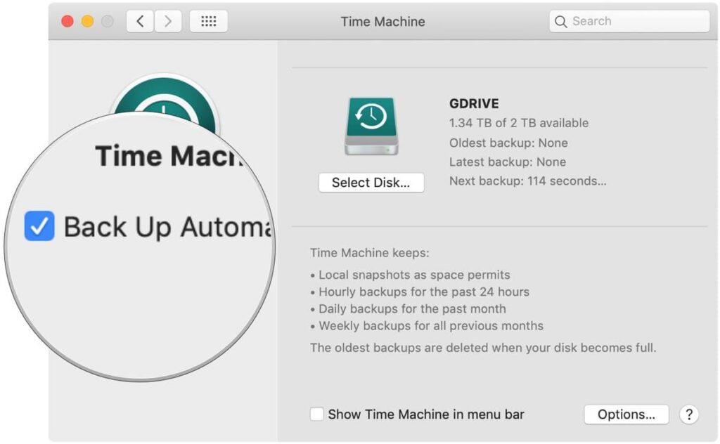 backup Mac with Time Machine