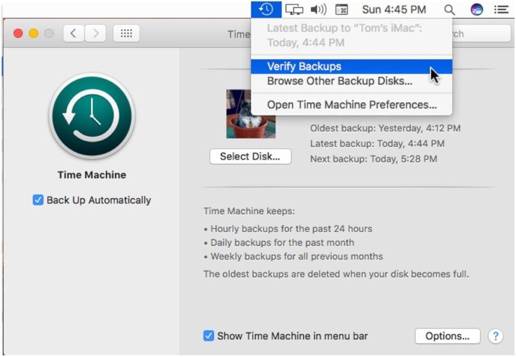 Time Machine is backing up properly on your Mac