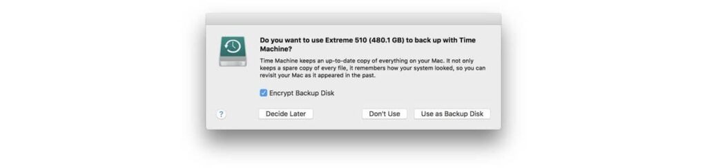 encrypt your Time Machine backups