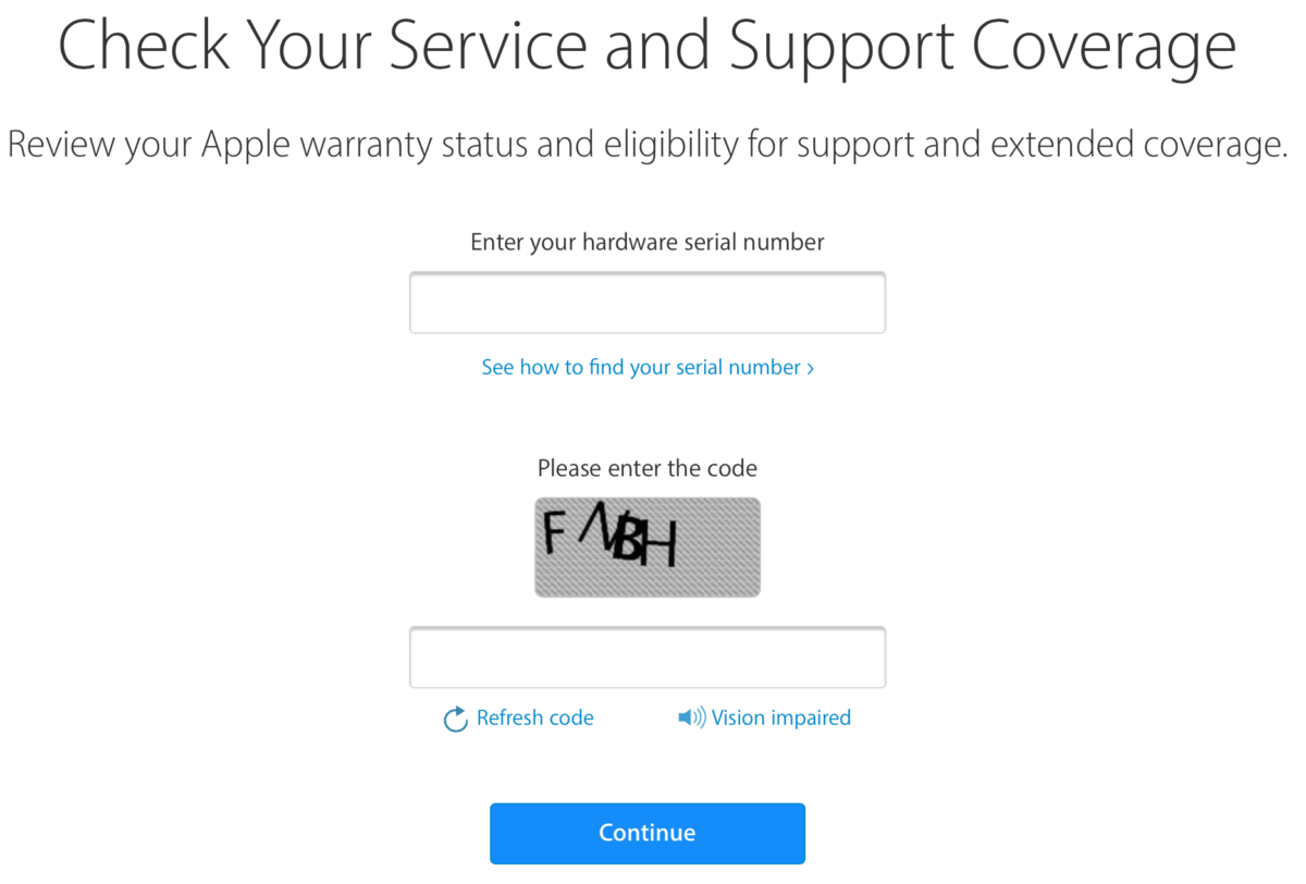 Check the AppleCare warranty status on your Apple Products!