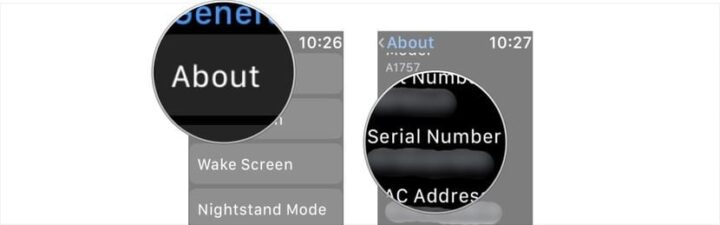 Apple watch - Serial number