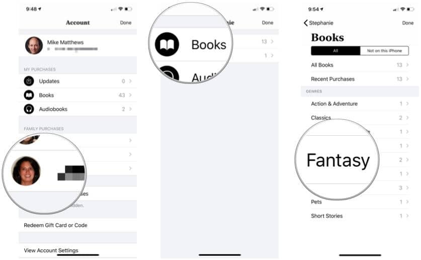 Share a book through iCloud Family Sharing