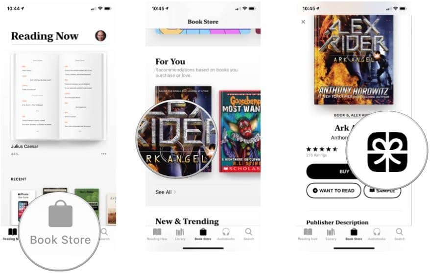 gift a book to someone else in Apple Books