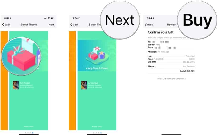 gift a book to someone else in Apple Books
