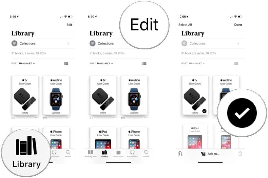 Manage your library in Apple Books and add books to a collection