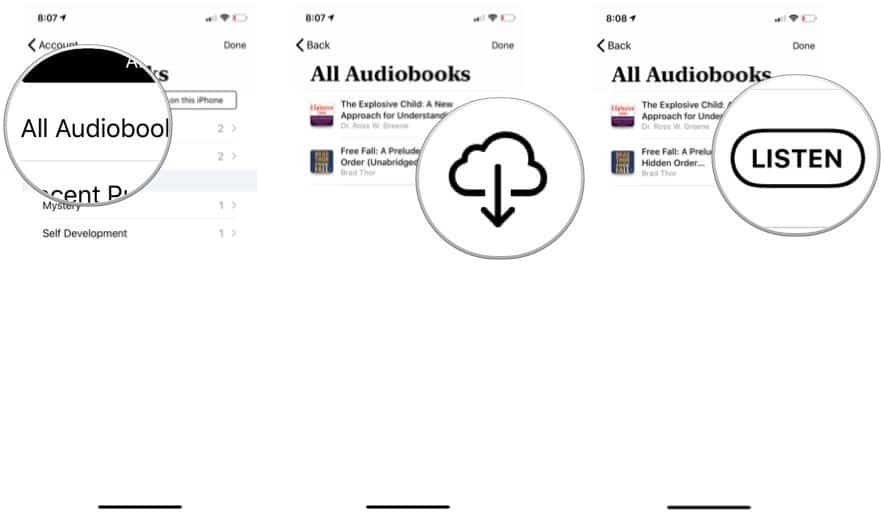 redownload an audiobook in Apple Books