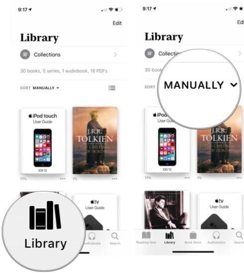 Manage your library in Apple Books and sort books