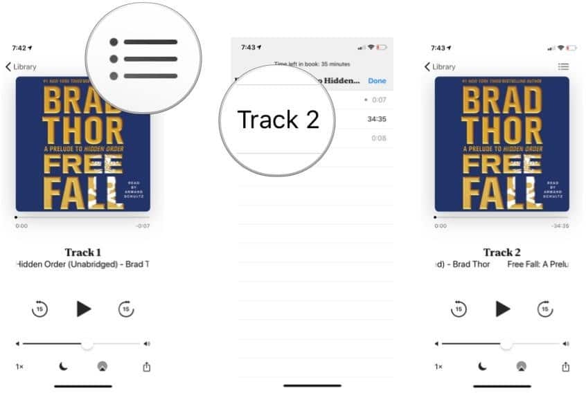 specific time in an audiobook