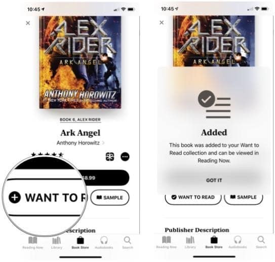 use the Want to Read Collection in Apple Books