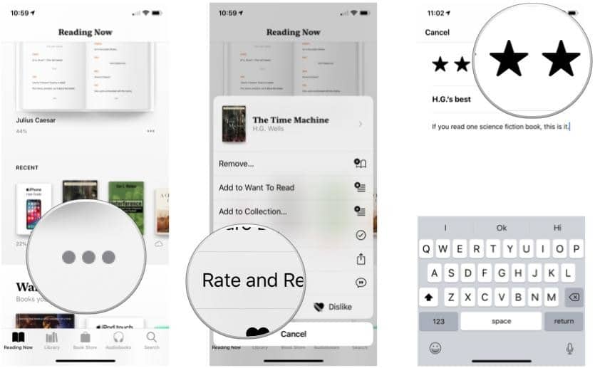 rate and review a book in Apple Books