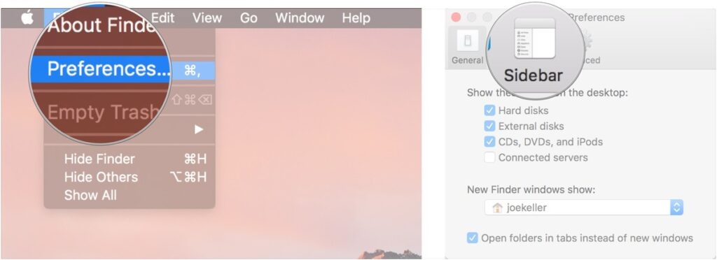 customize the Finder sidebar