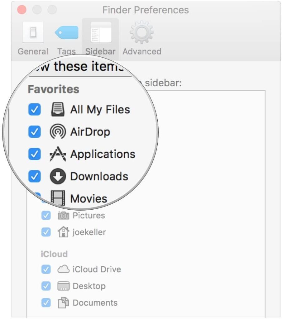 customize the Finder sidebar