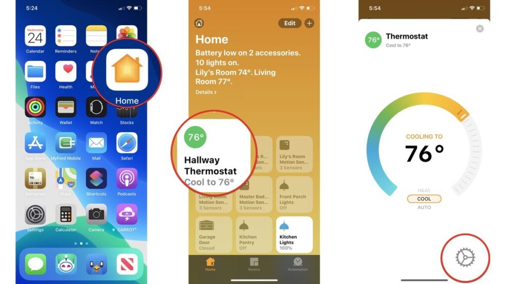 monitor and adjust the status of your HomeKit Home