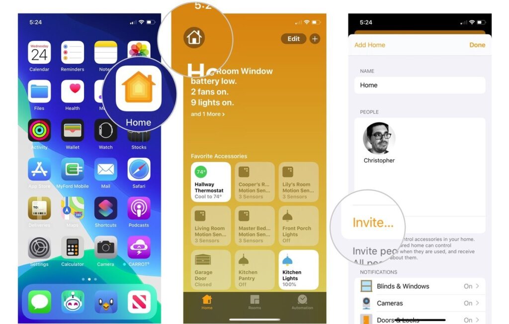 invite people to your HomeKit home on iOS and iPadOS