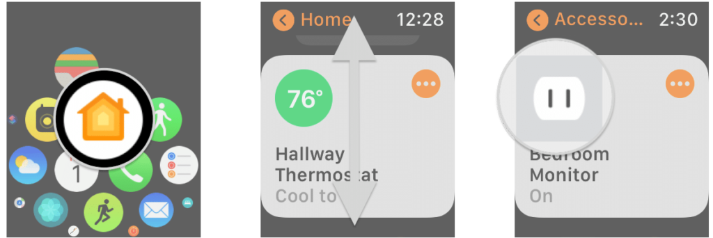 Control HomeKit smart plugs, locks, garage doors, and sprinklers, on Apple Watch
