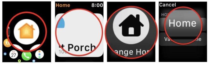 Change your HomeKit home on Apple Watch
