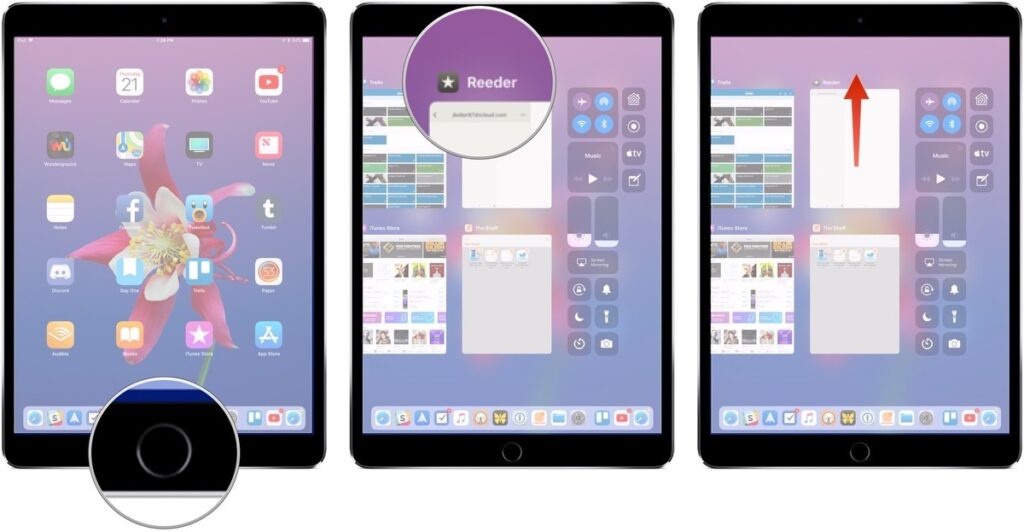force quit an app on the iPad in iOS 11