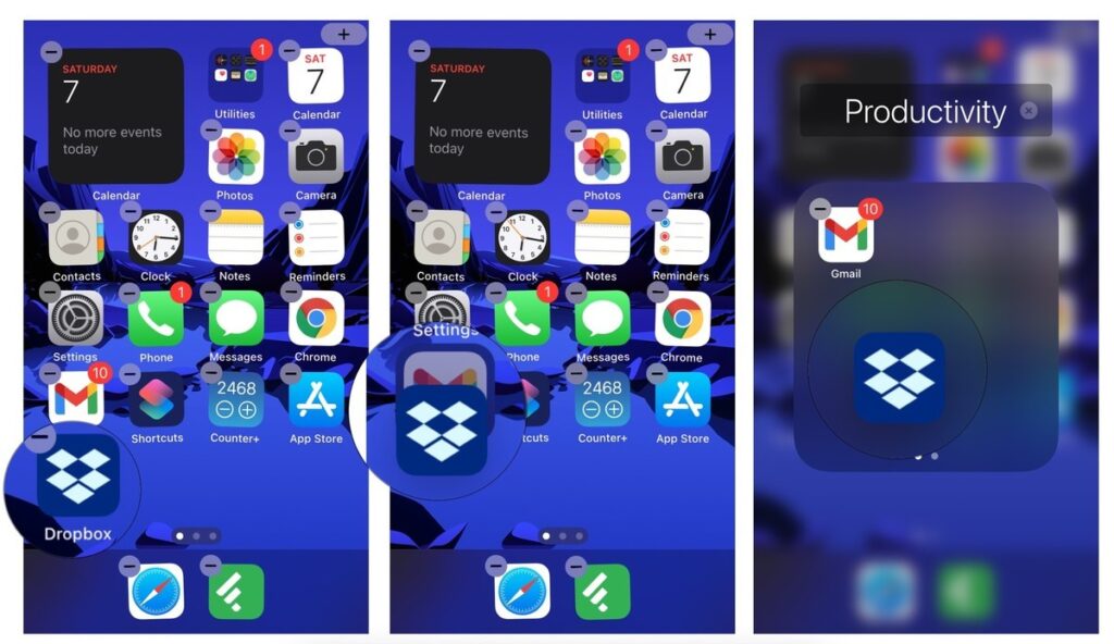 Create a folder for apps on your Home screen