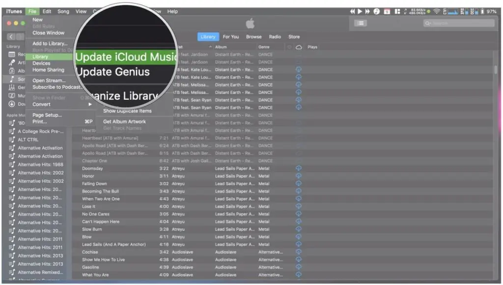 Update iCloud Music Library