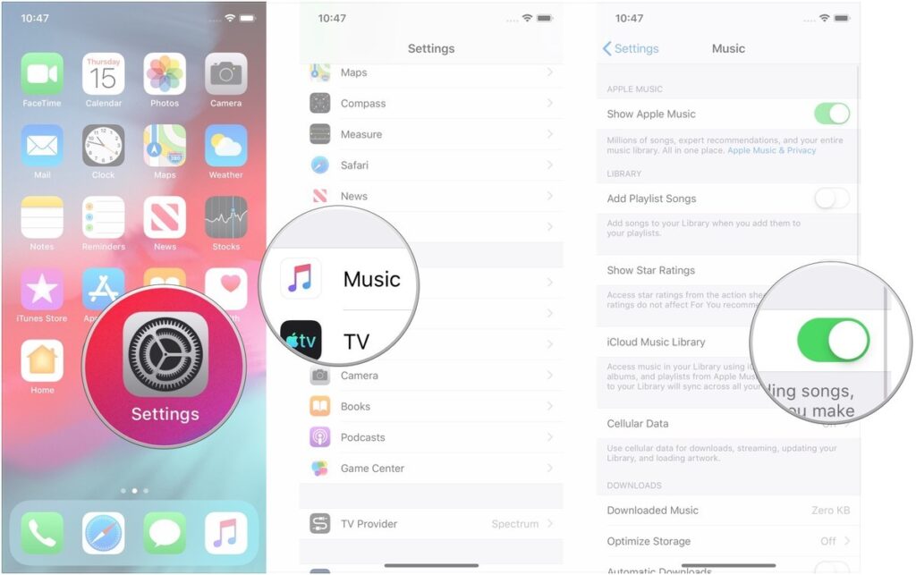 Turn iCloud Music Library on and off on all iOS devices