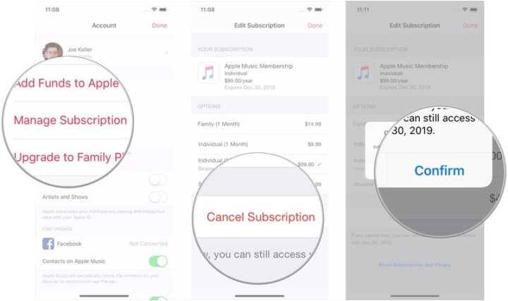 cancel your Apple Music subscription