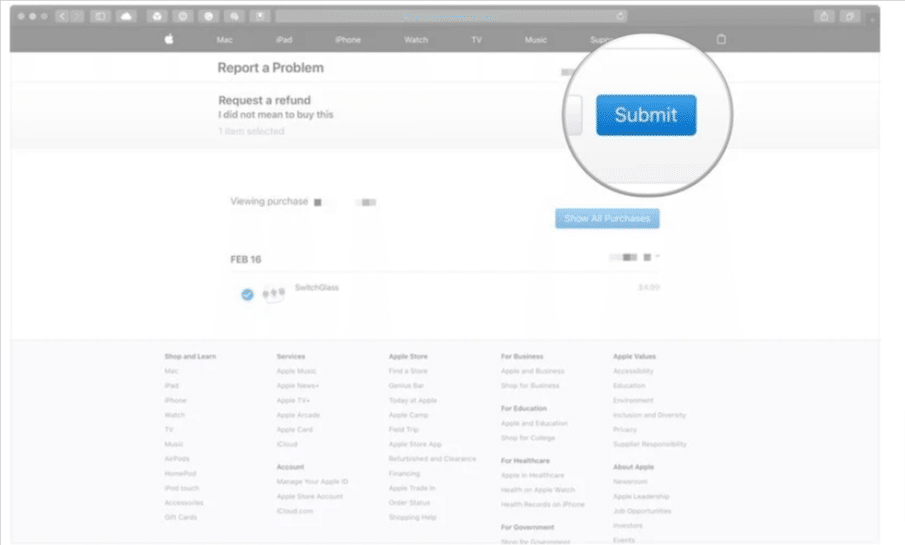get a refund for iTunes or App Store