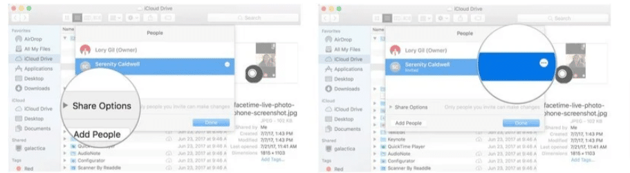 How to share file using iCloud drive