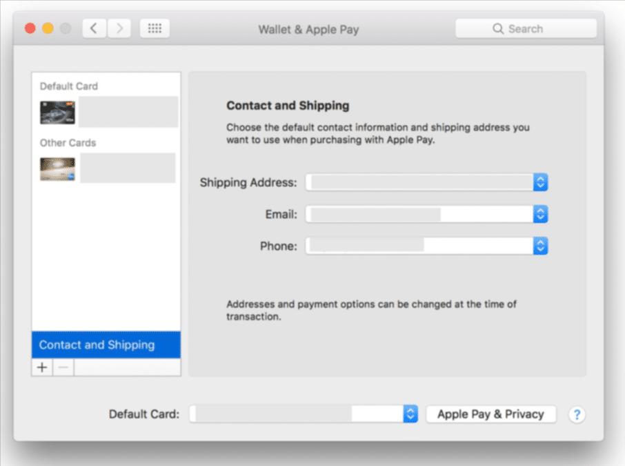 Manage Apple Pay on the Mac