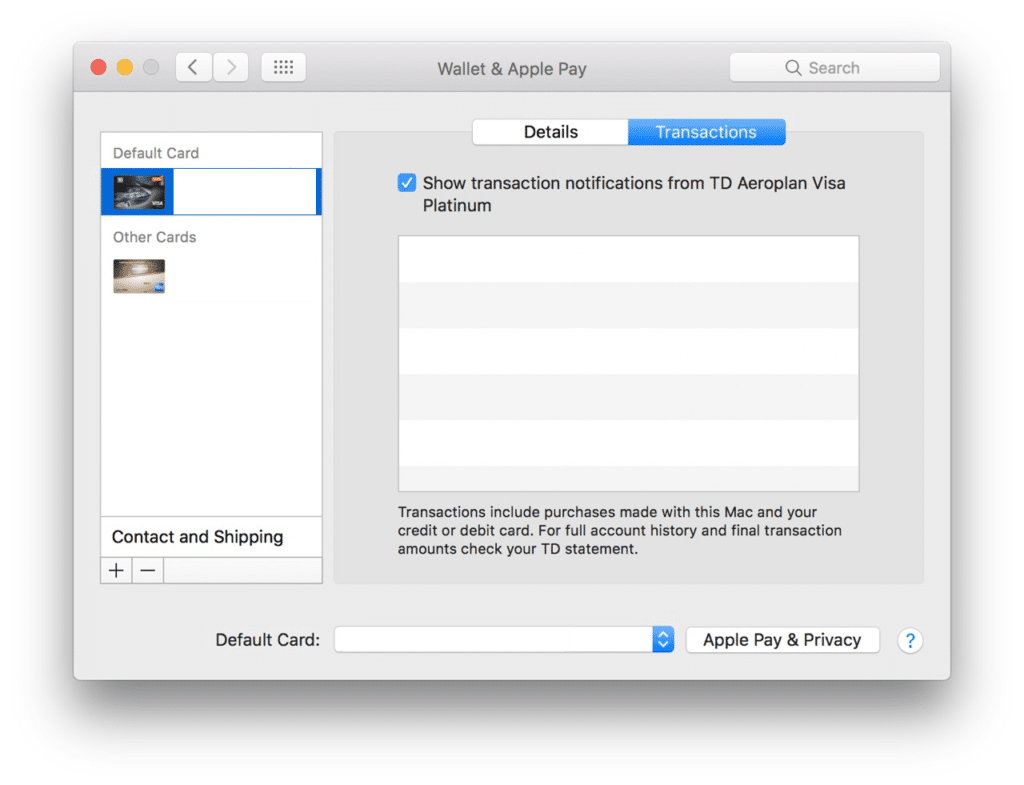 Manage Apple Pay on the Mac