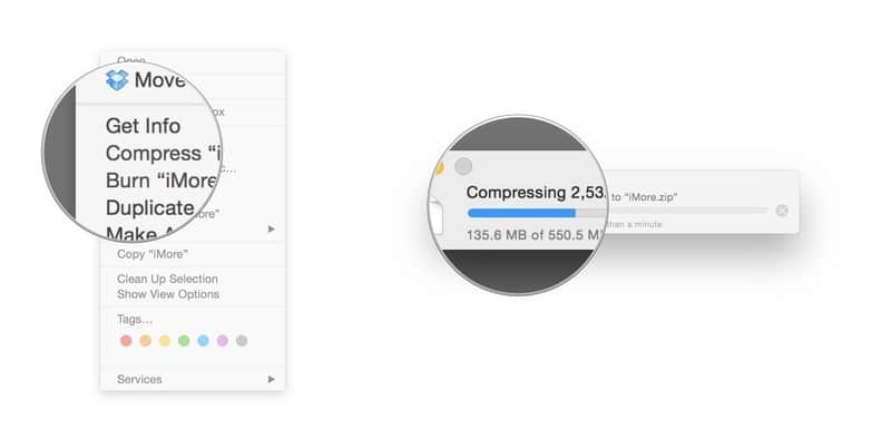 Compress a file on your Mac