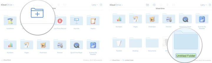 Manually create folders in iCloud drive