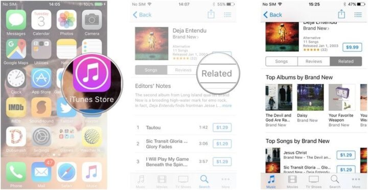 How to share and save content on the iTunes Store for iPhone and iPad?