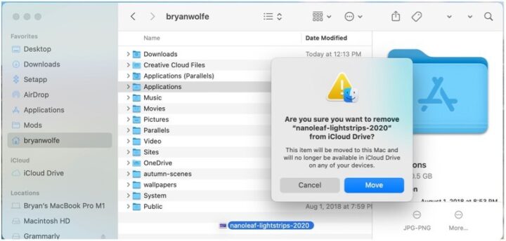 how to save a file using iCloud drive