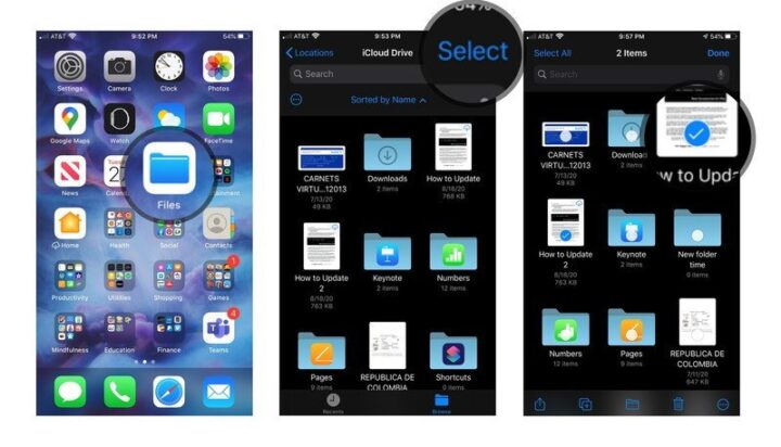 How to manually create folders and move documents in the Files app and iCloud Drive?