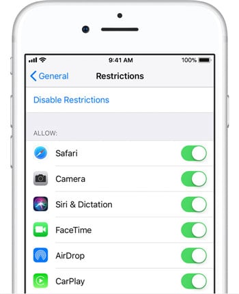 use Restrictions and Parental Controls for iPhone