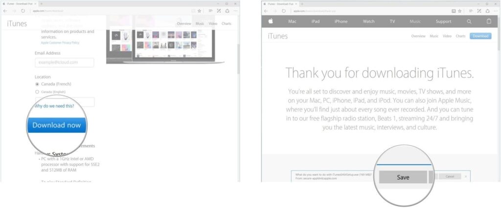 download iTunes on Windows10