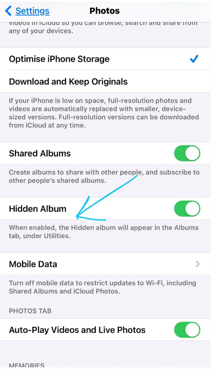 hide photos on iPhone