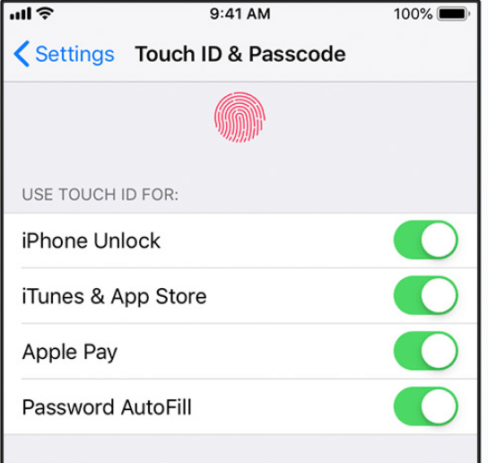 lock apps on iPhone touch id and passcode